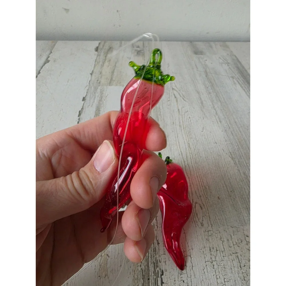 Glass chili ornament pepper vegetable fruit Xmas tree unique Italian‎ style